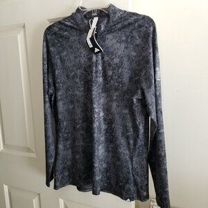 ADIDAS Women's Adi Long Sleeve Printed Mock Polo Shirt